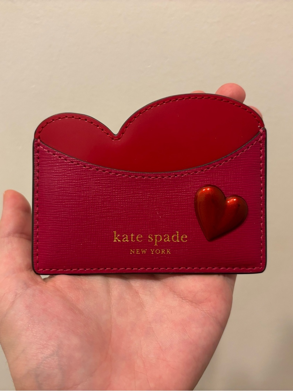 kate spade Heart-Top Red & Pink Card Holder